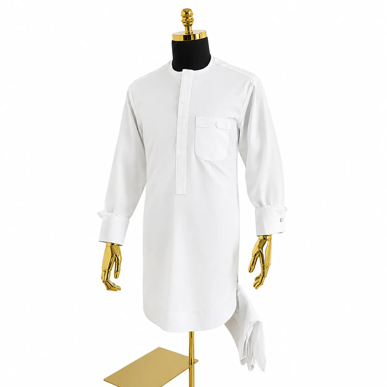 White Traditional Men's Kaftan Formal Fabric